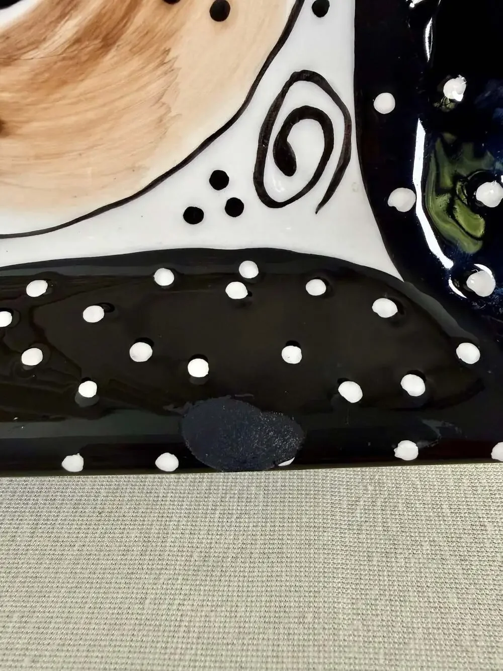 With Love-  Lotus Ceramic Bagel Serving Tray, see description *